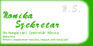 monika szekretar business card